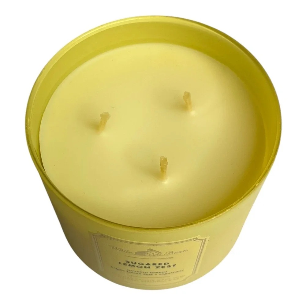 Bath & Body Works Sugared Lemon Zest 3 Wick Scented Candle  14.5 oz w/ lid